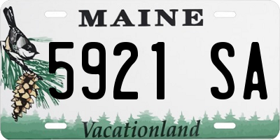 ME license plate 5921SA
