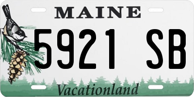 ME license plate 5921SB