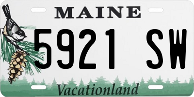 ME license plate 5921SW