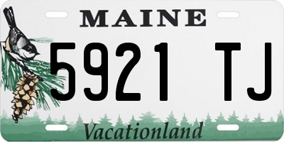 ME license plate 5921TJ
