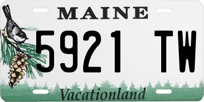 ME license plate 5921TW