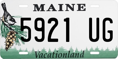 ME license plate 5921UG
