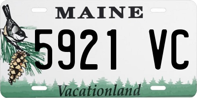 ME license plate 5921VC
