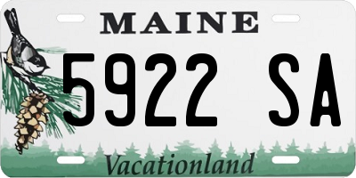 ME license plate 5922SA