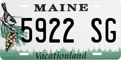 ME license plate 5922SG