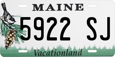 ME license plate 5922SJ