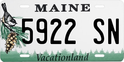ME license plate 5922SN