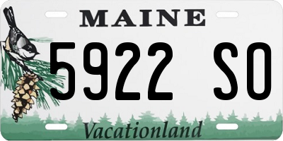 ME license plate 5922SO
