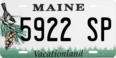 ME license plate 5922SP