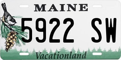 ME license plate 5922SW
