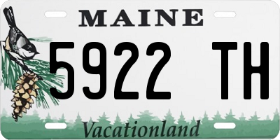 ME license plate 5922TH