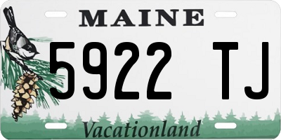 ME license plate 5922TJ