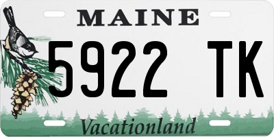 ME license plate 5922TK