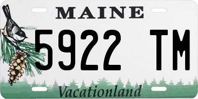 ME license plate 5922TM