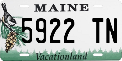 ME license plate 5922TN