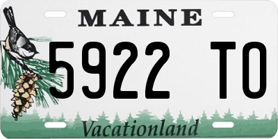 ME license plate 5922TO