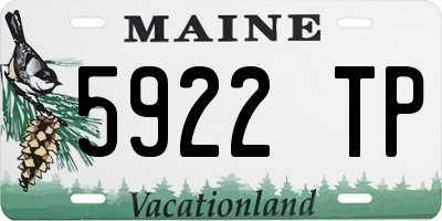 ME license plate 5922TP
