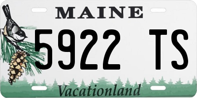 ME license plate 5922TS