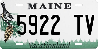 ME license plate 5922TV
