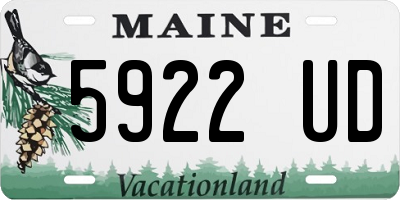ME license plate 5922UD