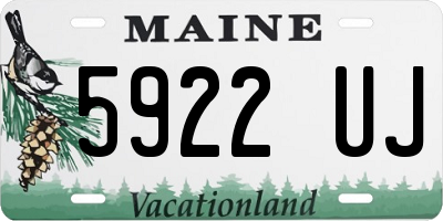 ME license plate 5922UJ