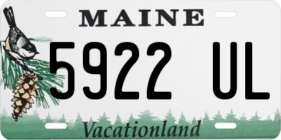 ME license plate 5922UL
