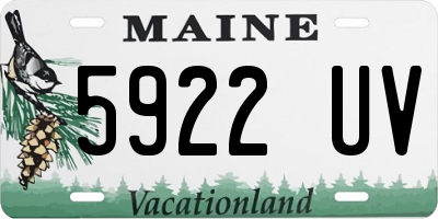 ME license plate 5922UV