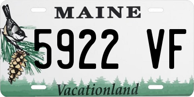 ME license plate 5922VF