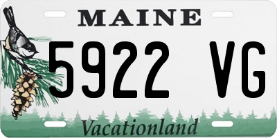 ME license plate 5922VG