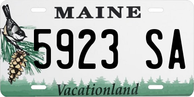 ME license plate 5923SA