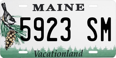 ME license plate 5923SM