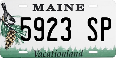 ME license plate 5923SP