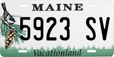 ME license plate 5923SV
