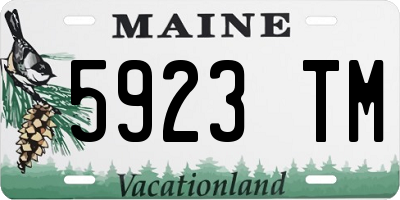 ME license plate 5923TM
