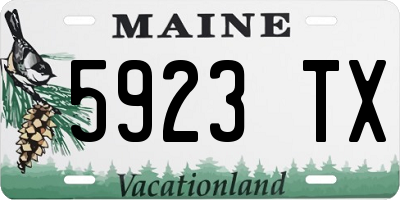 ME license plate 5923TX