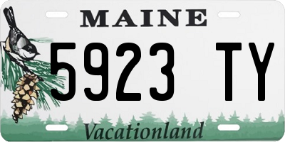 ME license plate 5923TY