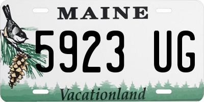 ME license plate 5923UG