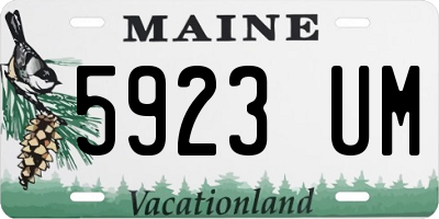 ME license plate 5923UM
