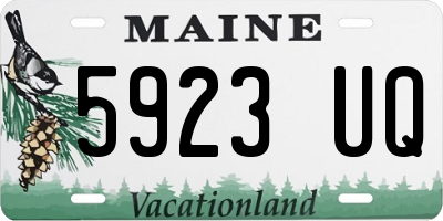 ME license plate 5923UQ