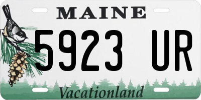 ME license plate 5923UR