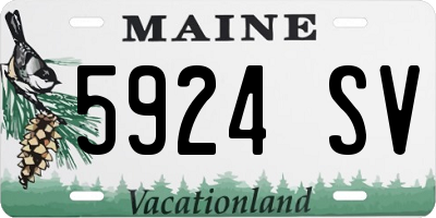 ME license plate 5924SV