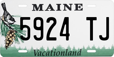 ME license plate 5924TJ