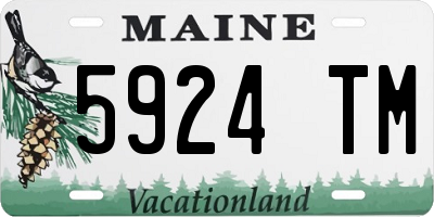 ME license plate 5924TM