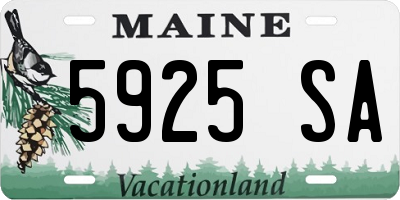 ME license plate 5925SA