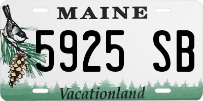 ME license plate 5925SB