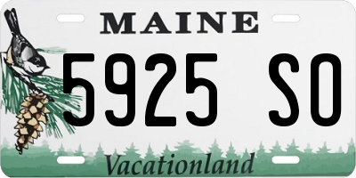 ME license plate 5925SO