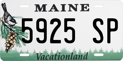 ME license plate 5925SP