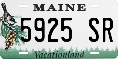 ME license plate 5925SR