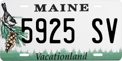 ME license plate 5925SV