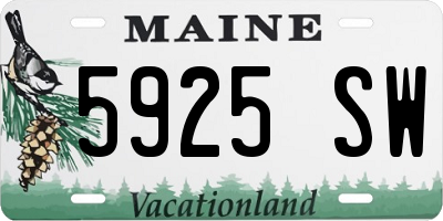 ME license plate 5925SW